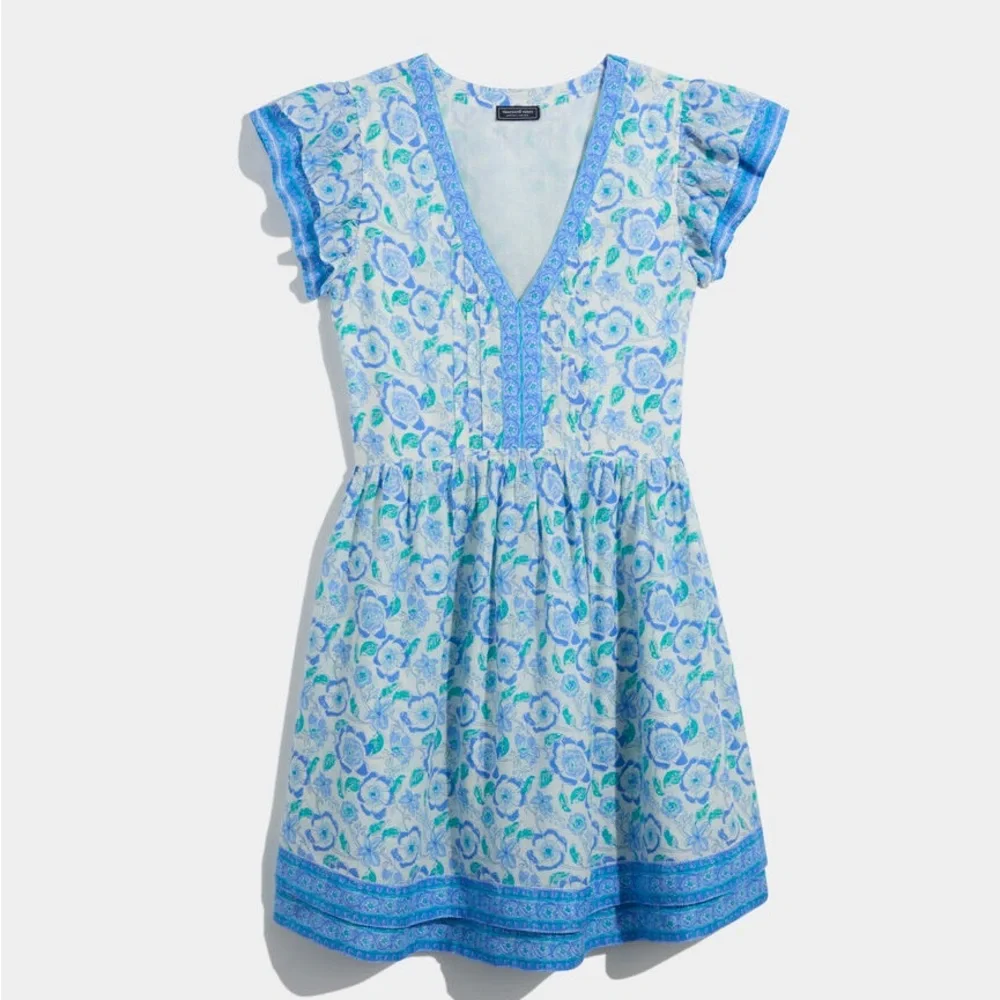 Vineyard Vines Blue and White Tiered Sundress - Picture 6 of 13